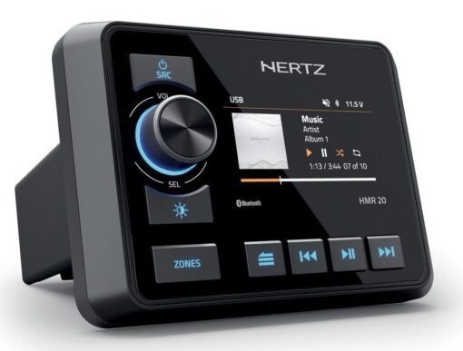 Hertz HMR 20 ricevitore multimediale nautico con tuner RDS, Bluetooth, USB e DAB + Ready